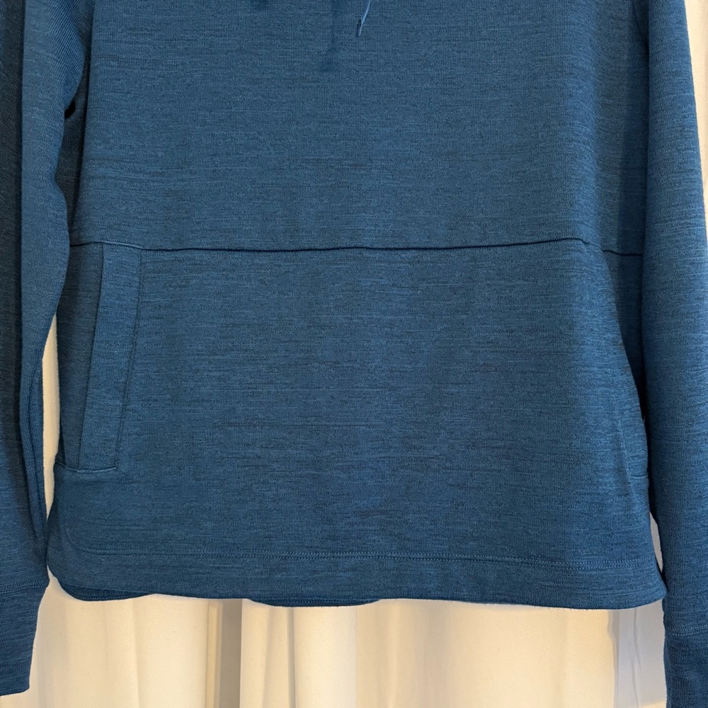 Toad & Co Blue Cowl Neck Pullover Kangaroo Pocket Top Womens Medium - Picture 5 of 11